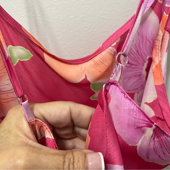 VTG NATORI SLIP DRESS IN A FLORAL PRINT - Picture 9 of 10